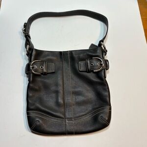 Coach Black Leather Shoulder Bag